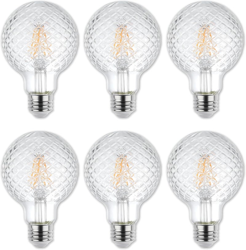 Westinghouse Westinghouse 5268020 55 Watt 40 Watt Equivalent Cut Glass G25 Dimmable Clear Filament LED Light Bulb Medium Base 6 Pack - Image 1