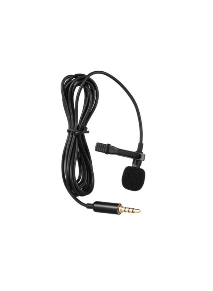 مايكروفون AUX بمشبك تعليق، ميكروفون لافالير سلكي صغير لتسجيل الصوت والبث المباشر والمكالمات، متوافق مع الهواتف والكمبيوتر - Image 1