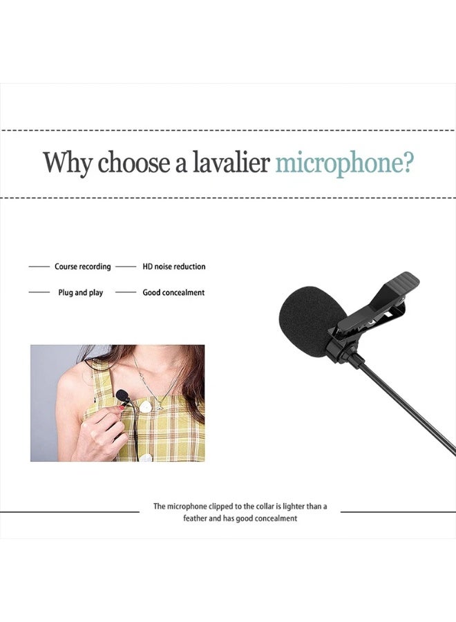 مايكروفون AUX بمشبك تعليق، ميكروفون لافالير سلكي صغير لتسجيل الصوت والبث المباشر والمكالمات، متوافق مع الهواتف والكمبيوتر - Image 3