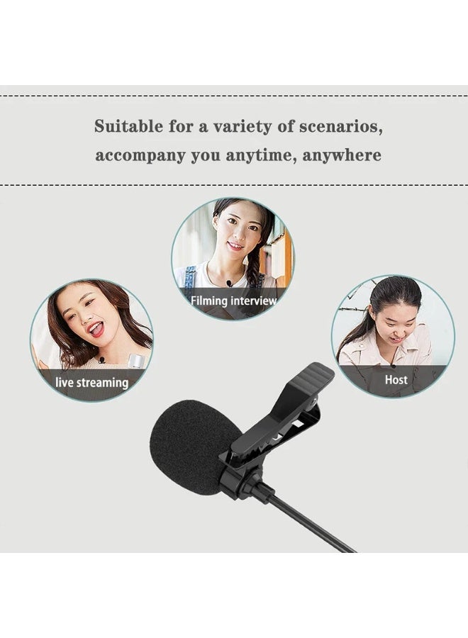 مايكروفون AUX بمشبك تعليق، ميكروفون لافالير سلكي صغير لتسجيل الصوت والبث المباشر والمكالمات، متوافق مع الهواتف والكمبيوتر - Image 4