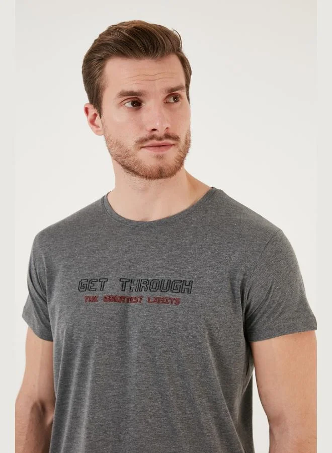 Buratti  Buratti Printed Crew Neck 100% Cotton Slim Fit T Shirt Men's T SHIRT 541GET for Men | Best Price UAE