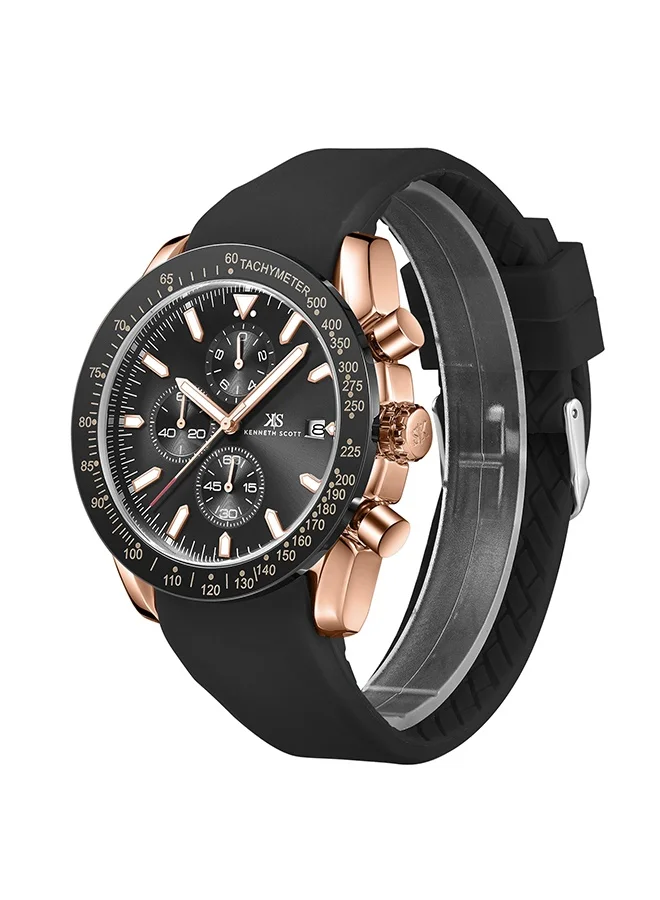 KENNETH SCOTT Silicone Chrono & Multi Function Watch K23148-RSBB - 45 mm