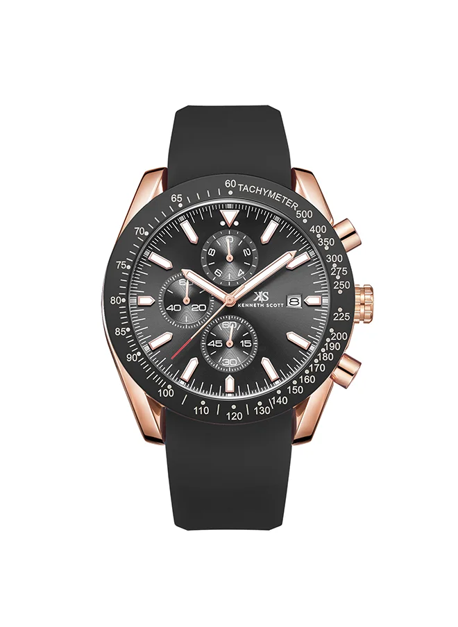 KENNETH SCOTT Kenneth Scott Men's Black Dial Chrono & Multi Function Watch - K23148-RSBB