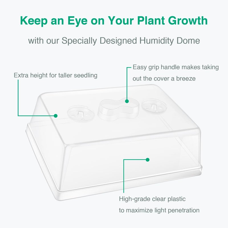 SOLIGT [Thick Plastic] 5-Set Strong Seed Starter Trays with 5" Humidity Domes for Seed Starting, Germination, Seedling Propagation & Plant Growing, Holds 240 Cells in Total - Image 3