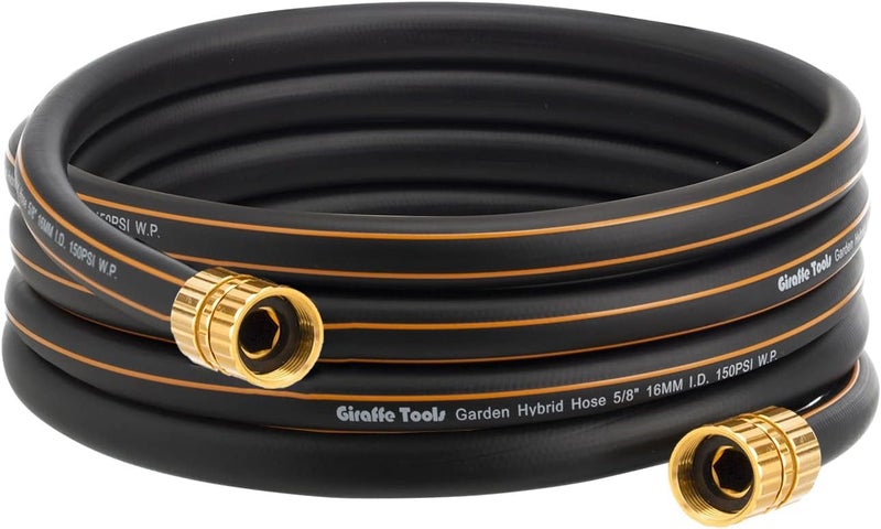Giraffe Tools Garden Hose 58 Custom Length No Kink Flexible Leakproof Water Hose 600 Burst PSI 15ft Double Female FittingsBlack Orange - Image 2