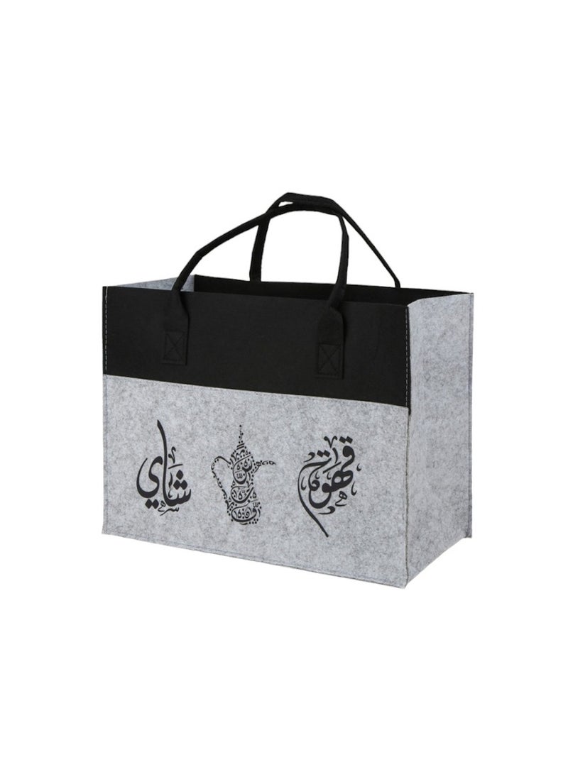 BASURRAH 1pc Multicolor Canvas Bag Basket for Travel Tea Coffee Thermos and Dallahs Basket - Random Pick - Image 3