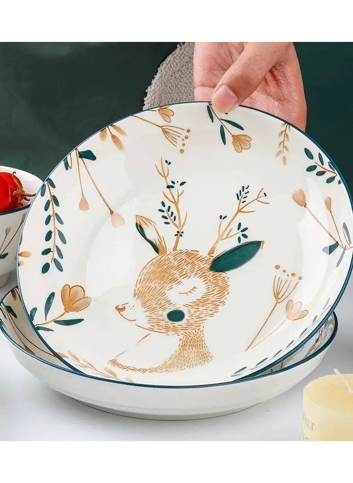 Gazelle porcelain set, 5 pieces, consisting of 1 plate and 4 bowls - Image 5