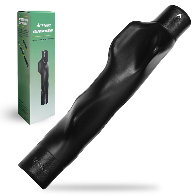 Arttodo Golf Grip Trainer, Molded Training Aid for All Levels of Golfers - Fix Swing Grip, Master Hand Position, Correct Grip Posture, Golf Accessories, Black - Image 1