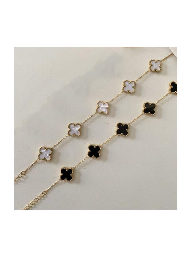 Stainless Steel Five Leaf Clover Bracelet for Women-Lucky 5 Leaf Link Bracelet Jewelry Gift for Women - Image 5