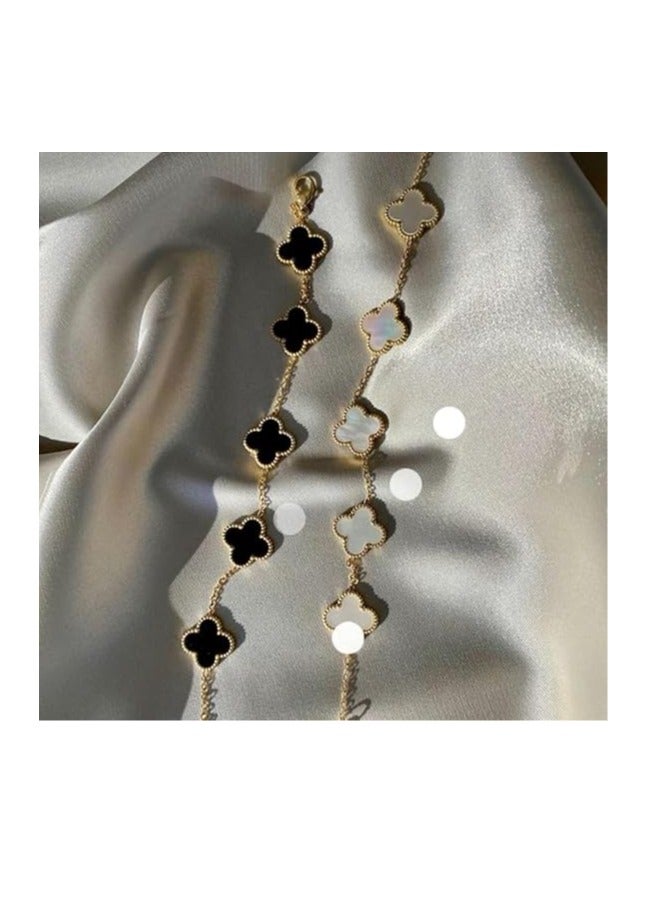 Stainless Steel Five Leaf Clover Bracelet for Women-Lucky 5 Leaf Link Bracelet Jewelry Gift for Women - Image 4