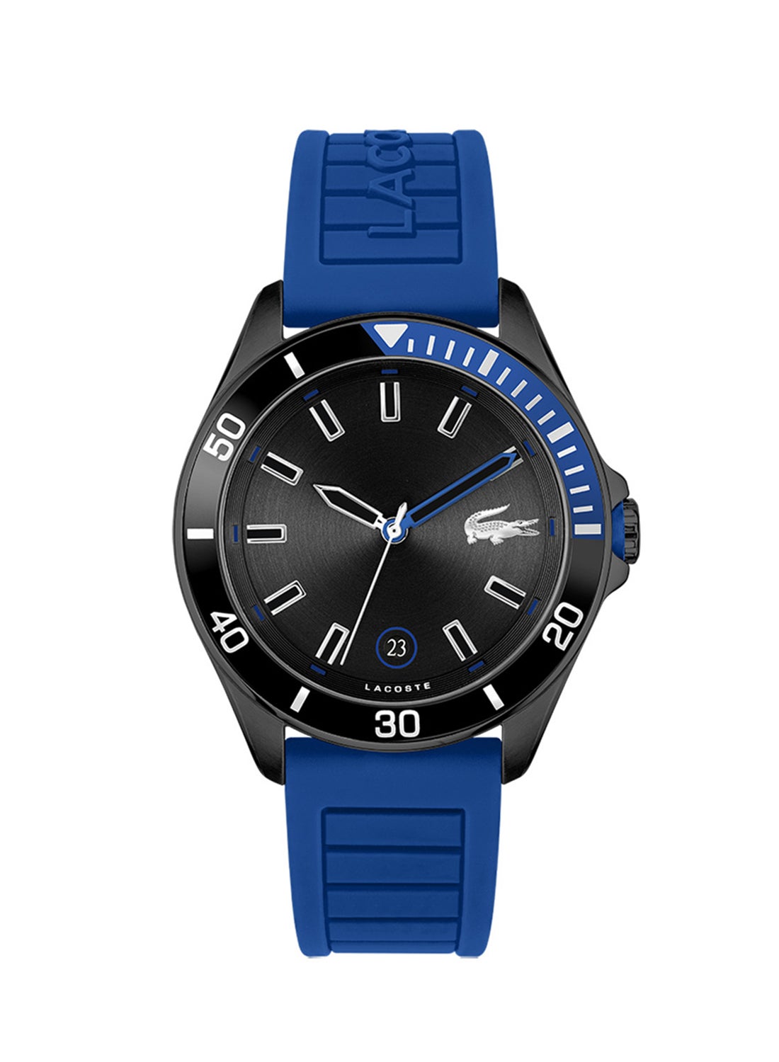 LACOSTE Men's Analog Round Shape Silicone Wrist Watch 2011262 - 43 Mm ...