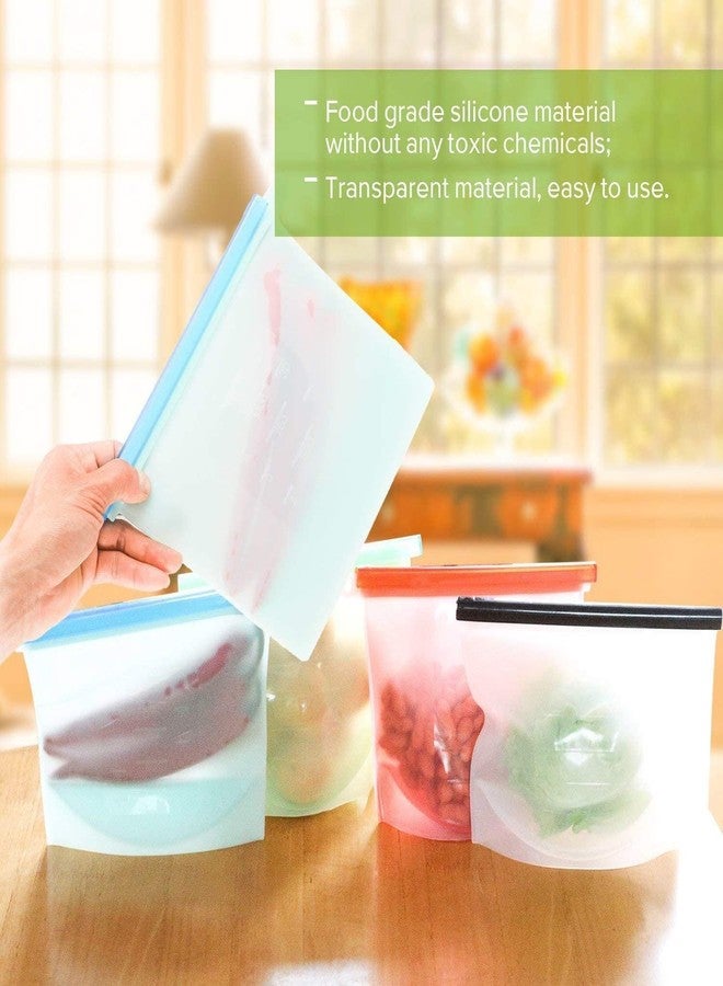 Bellveen Reusable Washable Leak-proof Silicone Food Storage Preservation Bag Airtight Seal Fridge Storage Pouch Microwave, Dishwasher Safe - Image 3