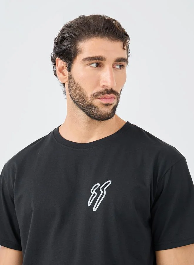 Styli Styli Slogan Print Round Neck Oversized T-Shirt
