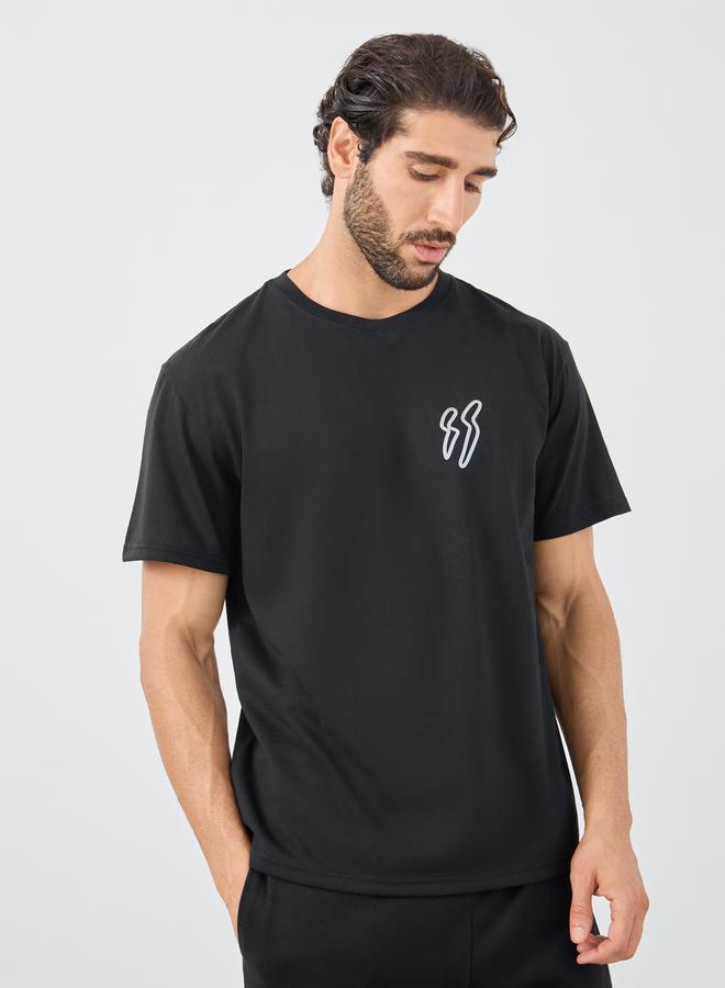 Styli Slogan Print Round Neck Oversized T-Shirt - Image 1