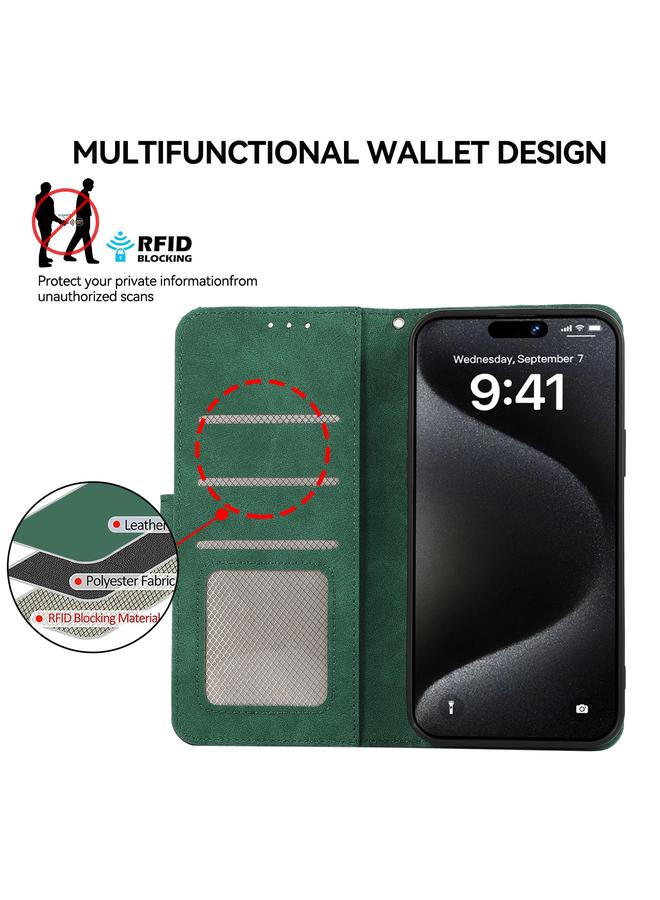 S-TOP Case For iPhone 16 ABEEL Color Block Magnetic RFID Leather Phone Case - Image 4