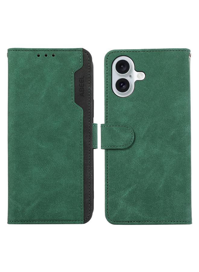 S-TOP Case For iPhone 16 ABEEL Color Block Magnetic RFID Leather Phone Case - Image 1