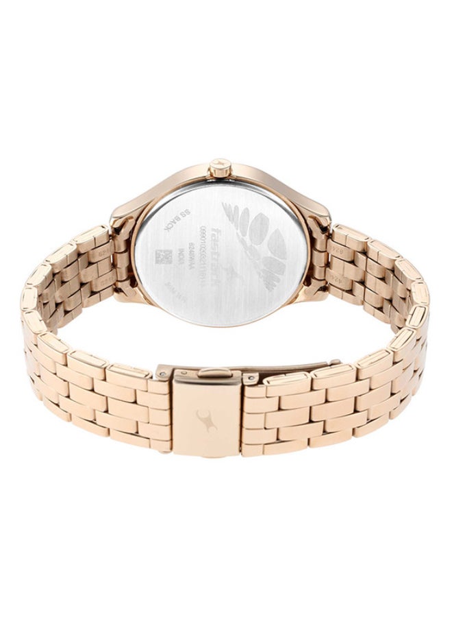 Fastrack Stunners Analogue Watch Rose Gold Round Dial  Rose Gold Strap for Women's - Image 4