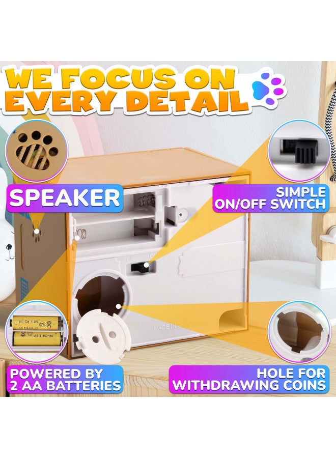 DIMROM White Cat Hello Kitty Piggy Bank - Coin Counter Piggy Bank for Kids Cat in a Box Piggy Bank Toy Kids Money Gift Box - Lucky Cat Coin Bank Kitty Cat Piggy Bank Girls Piggy Bank Counter Great Box - Image 3