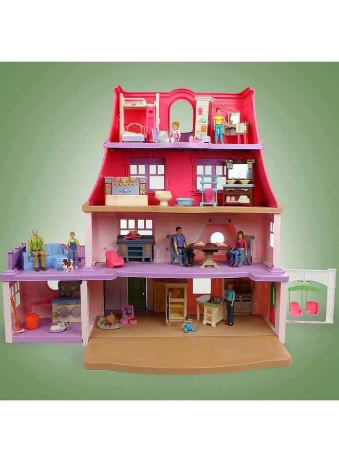 Beverly Hills Doll Collection Sweet Lil Family Friends Figures - New Addition Set of 9 Dollhouse People - Grandma, Grandpa, Mom, Dad, Sister, Brother, Toddler, Baby and Dog - Image 2