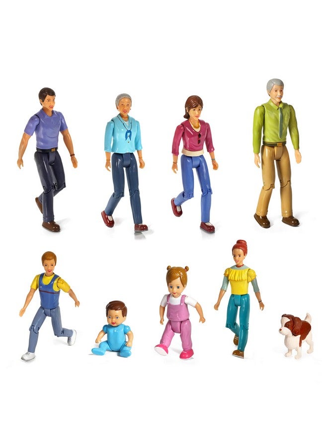 Beverly Hills Doll Collection Sweet Lil Family Friends Figures - New Addition Set of 9 Dollhouse People - Grandma, Grandpa, Mom, Dad, Sister, Brother, Toddler, Baby and Dog - Image 5