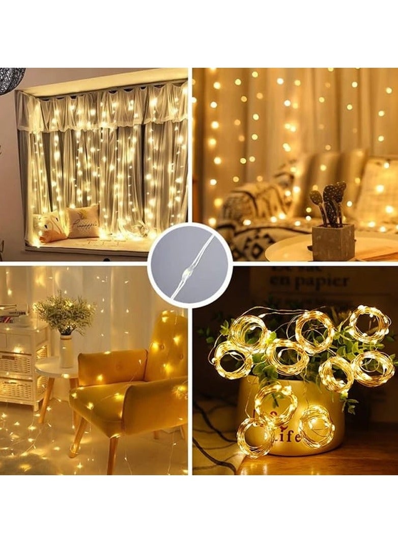 DubaiGallery أضواء زينة شفافة على شكل نجوم LED للأعياد، أضواء سلسلة خارجية، زينة زفاف، أضواء صغيرة، واجهة متجر، وميض - Image 2