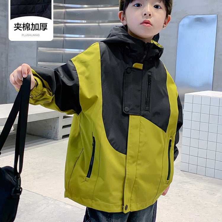 Trendy Boys' Winter Jacket Children'S Clothing Boys' Winter Padded Thickened Casual Trench Coat - Image 1