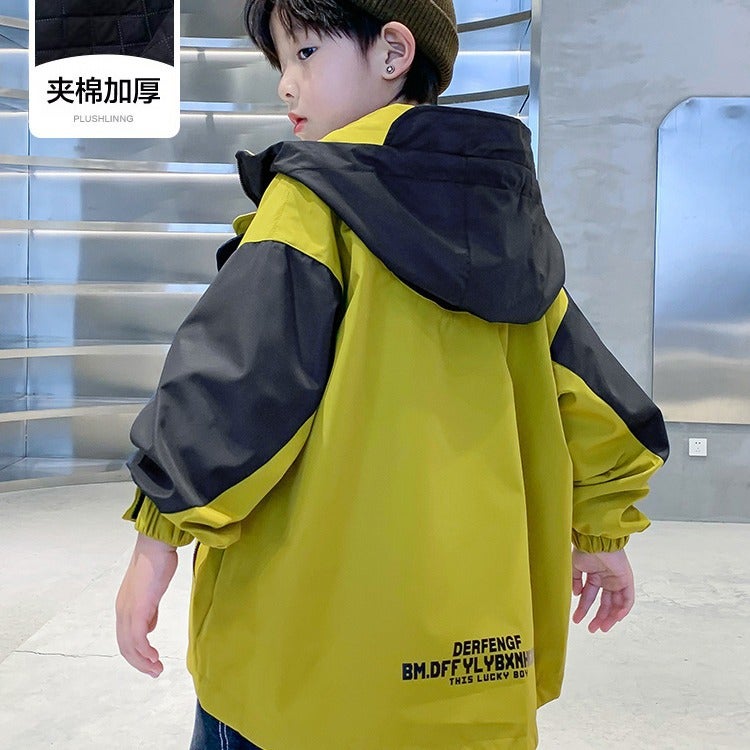 Trendy Boys' Winter Jacket Children'S Clothing Boys' Winter Padded Thickened Casual Trench Coat - Image 3