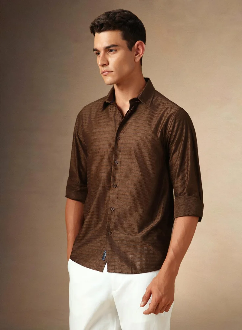 دينيس لينغو قميص رجالي بني