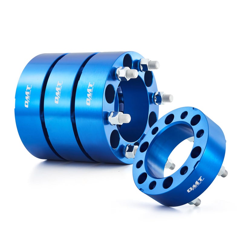 Orion Motor Tech 6x55 Wheel Spacers 2 Inch Blue Wheel Spacer Kit with M14x15 Studs Compatible with Chevy Silverado 1500 Chevrolet Tahoe GMC Yukon Suburban 108mm Bore Blue Wheel Spacers