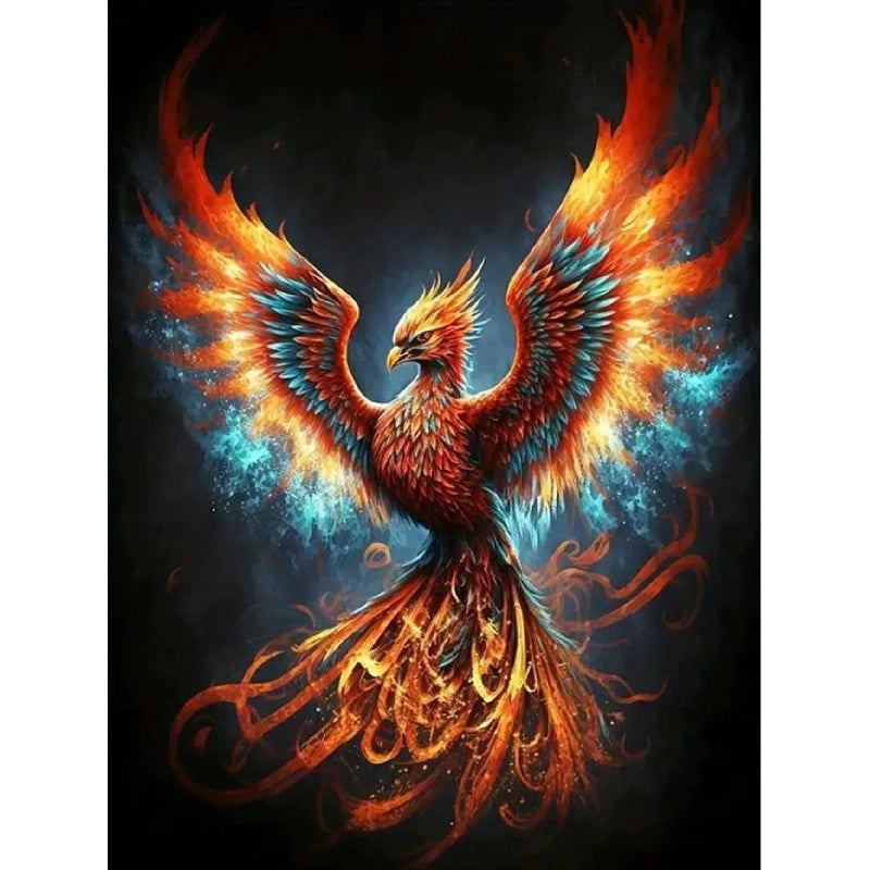 MOMDEDP Phoenix Diamond Art Kits for AdultsDIY 5D Fire Phoenix Diamond Painting Kits for Beginners Round Full Drill Diamond Dots PaintingsDiamonds Pictures Gem Art Crafts Home Decor 16x12IN - Image 2