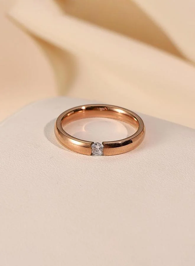Take Two Rose Gold Ring with Delicate Diamond Accent