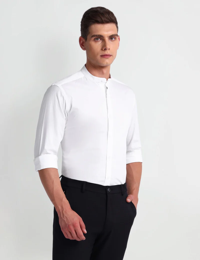 Arrow Mandarin Collar Manhattan Slim Fit Shirt