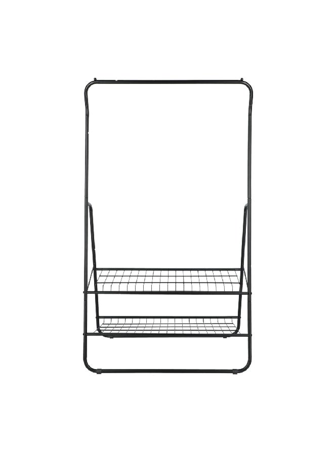 Wenko 2-Tier Single Bar Multi-Functional Garment Rack Black 159 x 48 x 92 cm 50695100 - Image 1