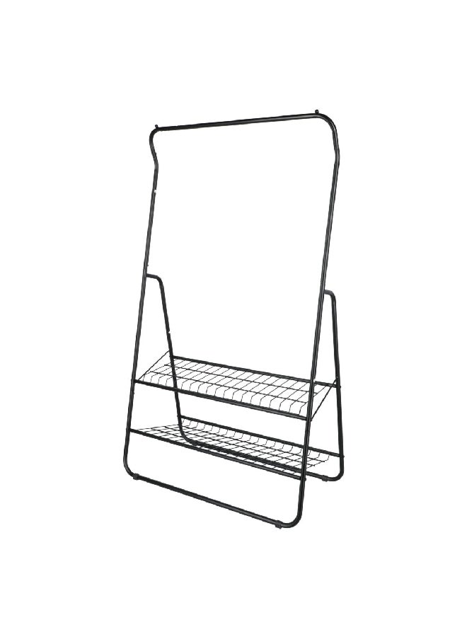 Wenko 2-Tier Single Bar Multi-Functional Garment Rack Black 159 x 48 x 92 cm 50695100 - Image 2