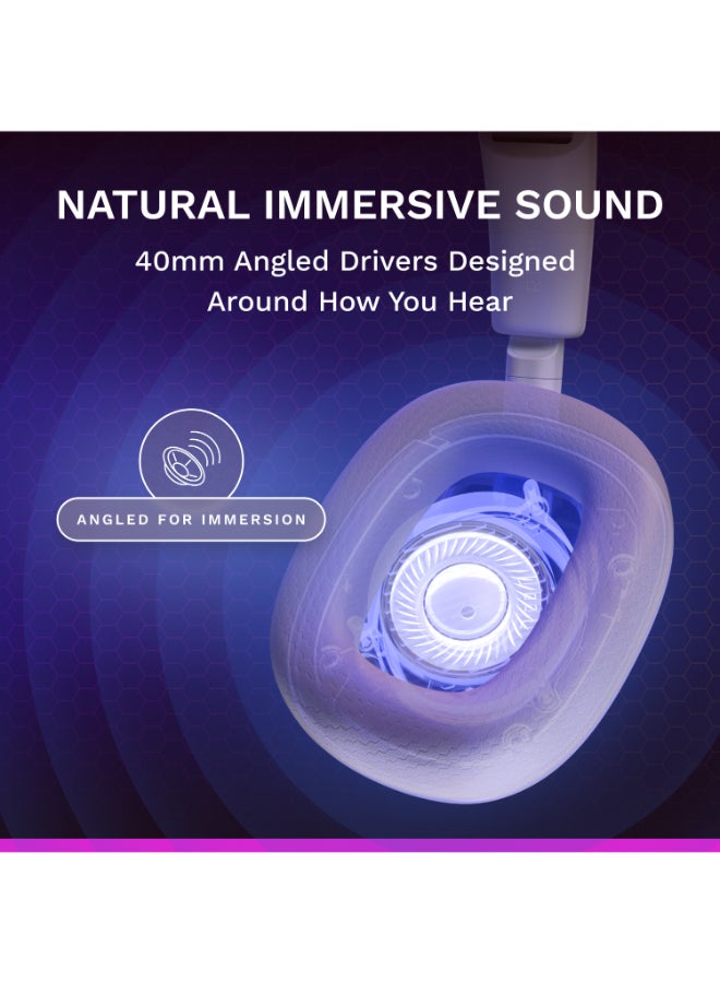 Glorious GHS Eternal RGB - Stereo RGB Gaming Headset for PC, PS5, PS4, Switch - Specially Tuned Driver, Adjustable Detachable Microphone, USB-C - Durable, All Day - White - Image 3