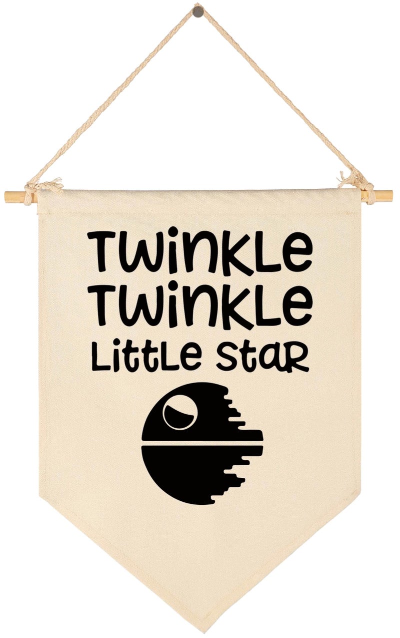 Topthink Twinkle Twinkle Little Star - Canvas Hanging Flag Banner Wall Sign Decor Gift for Baby Kids Boy Nursery Teen Room Front Door - Star Wars Quotes - Image 1