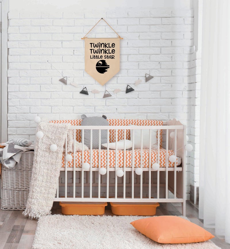 Topthink Twinkle Twinkle Little Star - Canvas Hanging Flag Banner Wall Sign Decor Gift for Baby Kids Boy Nursery Teen Room Front Door - Star Wars Quotes - Image 2