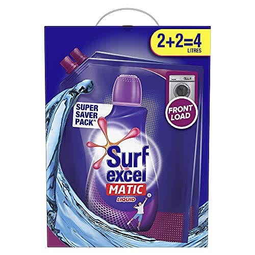 Surf Excel Matic Front Load Liquid Detergent 4L Refill Pouch, For Removing Tough Stains, Surf Excel Liquid Detergent - Front Load Washing Machines - Image 1