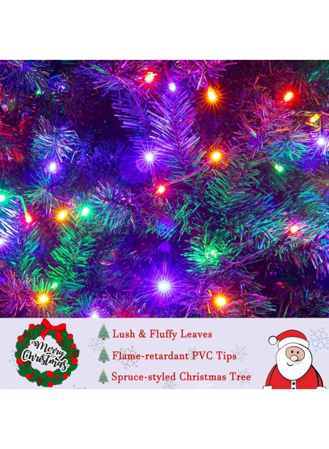 VUCATIN Premium Artificial Christmas Tree with LED Multicolored String Lights Rugged Metal Stand 9 Lighting Modes Xmas Decoration Suitable for Home Office Party New Year Decoration (D:120CM) - Image 4
