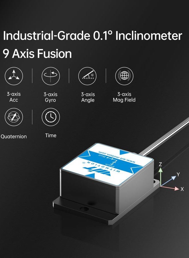 WitMotion HWT901B High Precision MPU9250 Inclinometer, Military-grade Triaxial Gyro+Accelerometer+Angle+Magnetometer+Air Pressure+Altitude, UART Serial AHRS, 200HZ Digital Output, Low Drift of Z Angle - Image 2