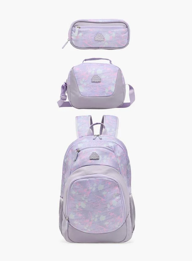 كابا Abstract Print 3-Piece School Backpack Set For Kids 13 Years+ With Lunch Bag