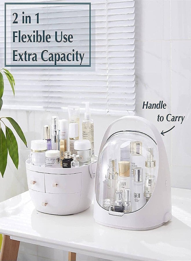 Matiko Makeup Organizer Box Cosmetic Storage Modern Cosmetic Storage Holder Portable Handle Fully Open Waterproof Lid Dustproof Drawers Great for Bathroom, Dresser, Countertop - Image 4
