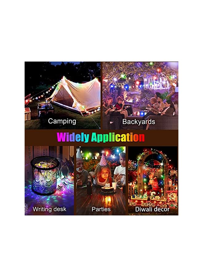 The Bros LED Globe String Lights,7M/23Ft 50LED Battery Powered Moroccan Balls Party Festival Hanging Lights Waterproof Fairy Lights for Home,Party,Wedding,Birthday Decor (Battery Powered-Colorful) - Image 5