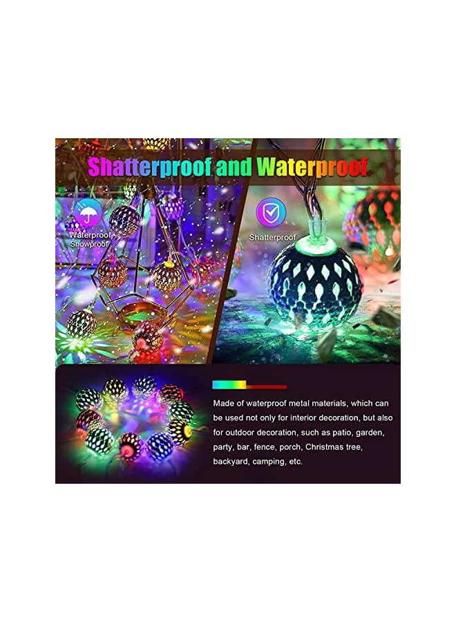 The Bros LED Globe String Lights,7M/23Ft 50LED Battery Powered Moroccan Balls Party Festival Hanging Lights Waterproof Fairy Lights for Home,Party,Wedding,Birthday Decor (Battery Powered-Colorful) - Image 4