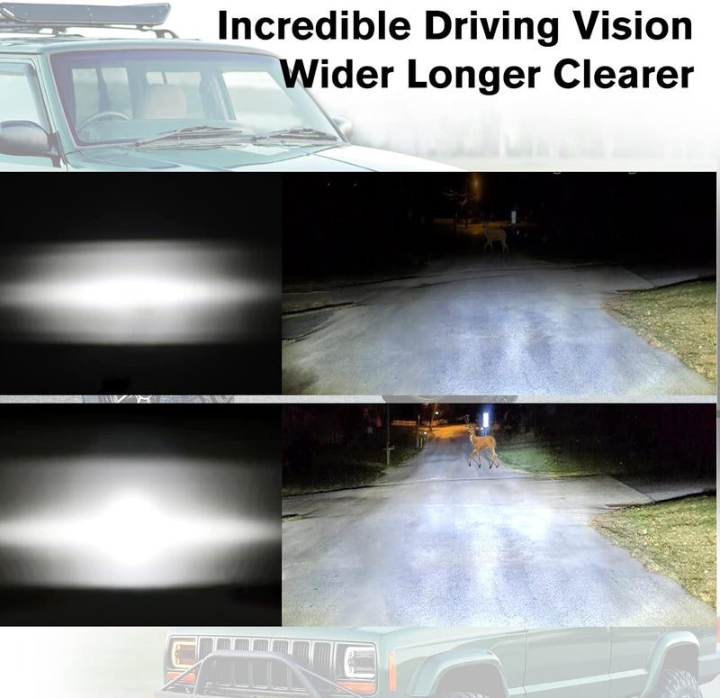 CO LIGHT 5x7 Inch Rectangle LED Headlight with White and Amber DRL, High Low Beam, 2PCS - Image 4