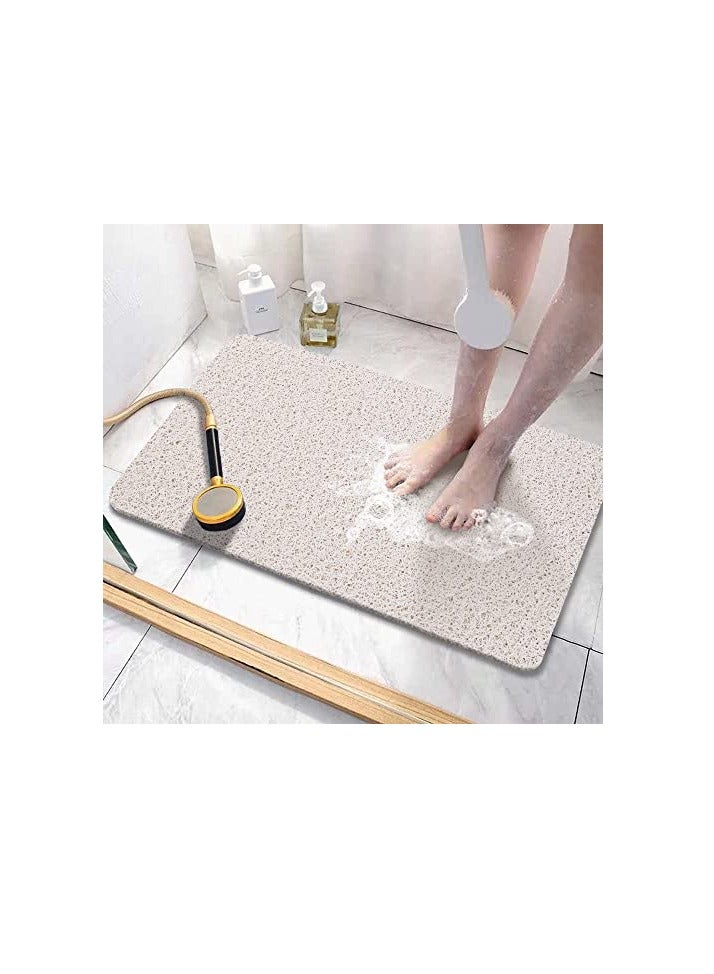 Excefore Soft Textured Bath, Shower, Tub Mat for Bath TubPhthalate Free, Non SSoft Textured Bath, Shower, Tub Mat for Bath TubPhthalate Free, Non Slip Comfort Bathtub Mats with Drain, PVC Loofah Bathroom Wet A - Image 1