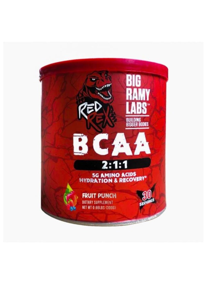 RED REX Bcaa 2:1:1 - 30 serving - 300 gm - Fruit Punch  - Image 1