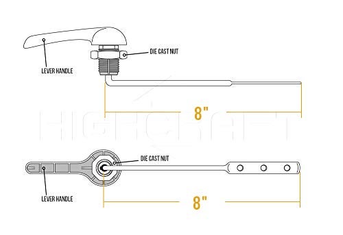 HIGHCRAFT 5335 3113 Replacement Toilet flush lever handle, Chrome - Image 4