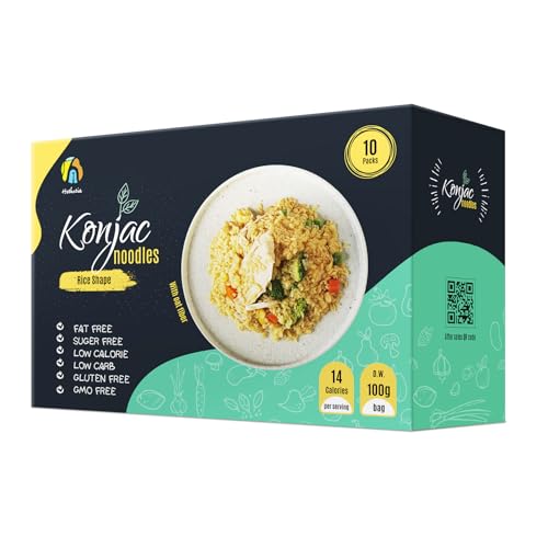 Hethstia Konjac Rice, 10 Packs Shirataki Rice with Oat Fiber, Vegan, Low Calorie Food, Gluten Free, Fat Free, Keto Friendly, Low Carbs, Holiday Gifts, Healthy Diet - Image 1