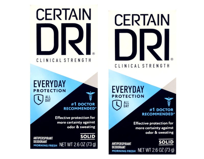 Certain Dri Everyday Strength Clinical AntiPerspirantDeodorant Solid Morning Fresh 26 oz Pack of 2